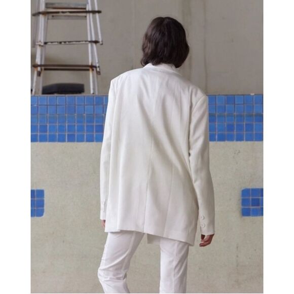 NWT PIPPA The Label Marlow Oversized Blazer In White Size Small MSRP $270 - Picture 2 of 9
